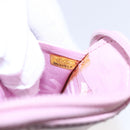 CHANEL Matelasse Cambon Line Long Wallet Leather Pink Silver CC Auth am9532-11