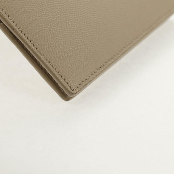 SAINT LAURENT Wallet Leather Beige Auth am9533M