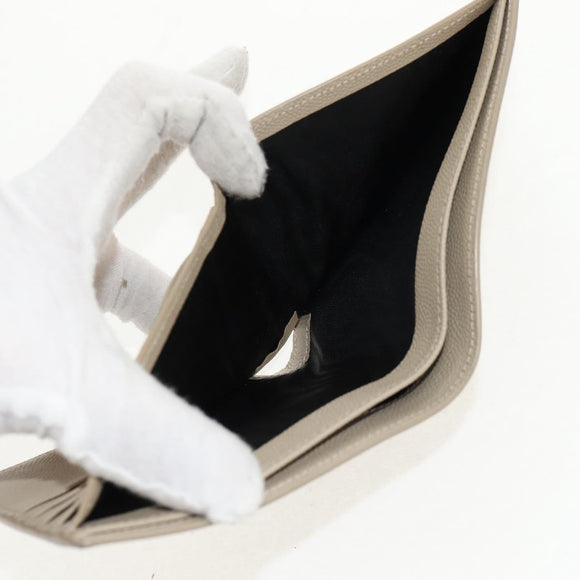 SAINT LAURENT Wallet Leather Beige Auth am9533M