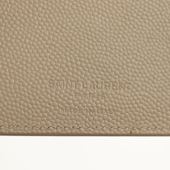SAINT LAURENT Wallet Leather Beige Auth am9533M