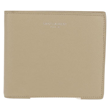 SAINT LAURENT Wallet Leather Beige Auth am9533M - 0