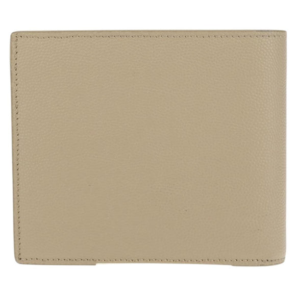 SAINT LAURENT Wallet Leather Beige Auth am9533M