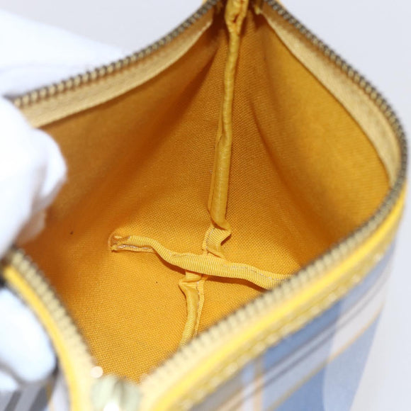 BURBERRY Nova Check Pouch Canvas Light Blue Auth am9536V