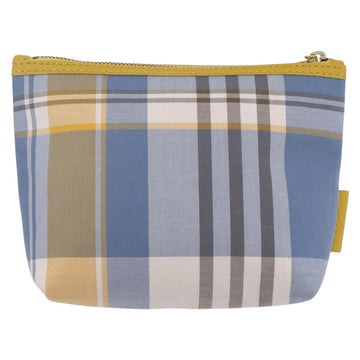 BURBERRY Nova Check Pouch Canvas Light Blue Auth am9536V - 0