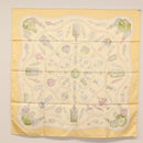 HERMES Carre 90 Scarf ""Qu importe le flacon"" Silk Beige Auth am9538-12