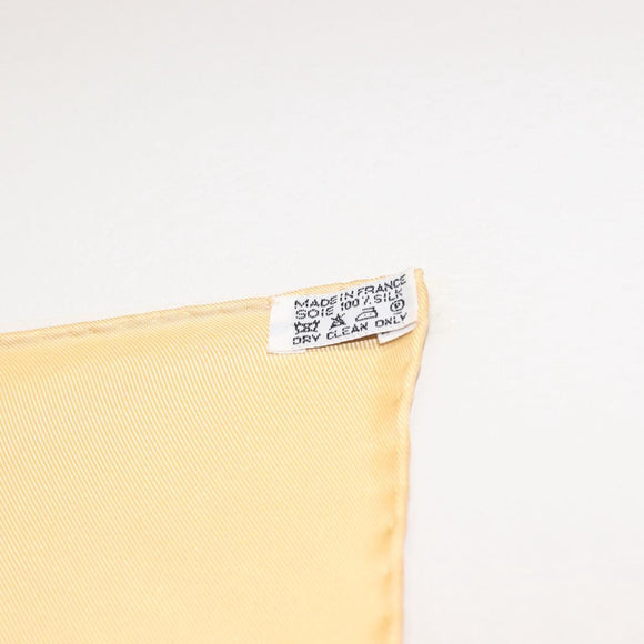 HERMES Carre 90 Scarf ""Qu importe le flacon"" Silk Beige Auth am9538