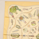 HERMES Carre 90 Scarf ""Qu importe le flacon"" Silk Beige Auth am9538-2