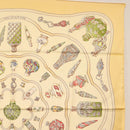 HERMES Carre 90 Scarf ""Qu importe le flacon"" Silk Beige Auth am9538-4