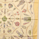 HERMES Carre 90 Scarf ""Qu importe le flacon"" Silk Beige Auth am9538-7