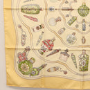 HERMES Carre 90 Scarf ""Qu importe le flacon"" Silk Beige Auth am9538-8