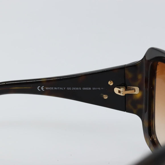 GUCCI Interlocking G Sunglasses plastic Dark Brown Auth am9542