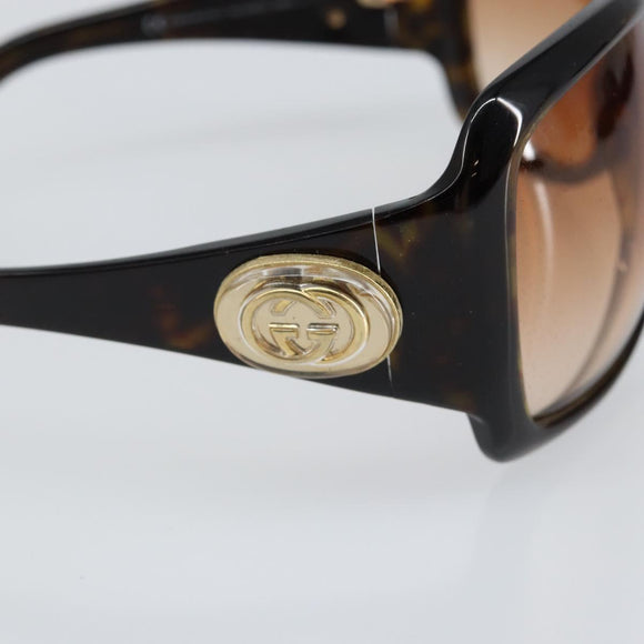 GUCCI Interlocking G Sunglasses plastic Dark Brown Auth am9542