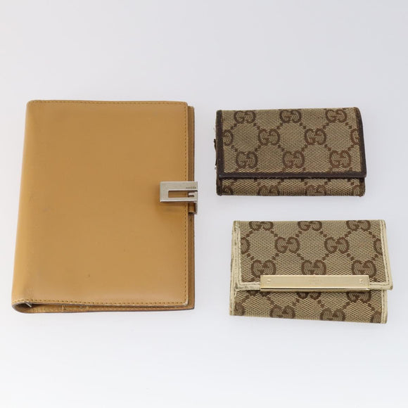 GUCCI GG Canvas Wallet 6 Set Beige Auth am9543