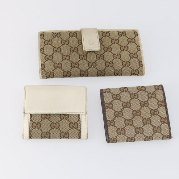 GUCCI GG Canvas Wallet 6 Set Beige Auth am9543