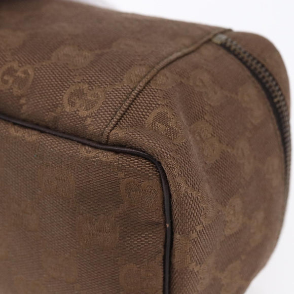 GUCCI GG Canvas Vanity Pouch Brown 106646 Auth am9547V
