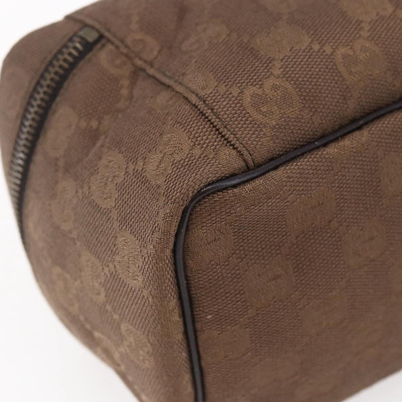 GUCCI GG Canvas Vanity Pouch Brown 106646 Auth am9547V