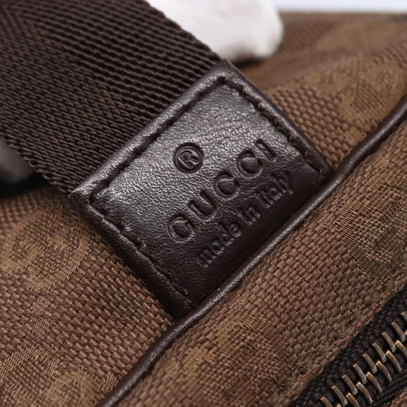 GUCCI GG Canvas Vanity Pouch Brown 106646 Auth am9547V