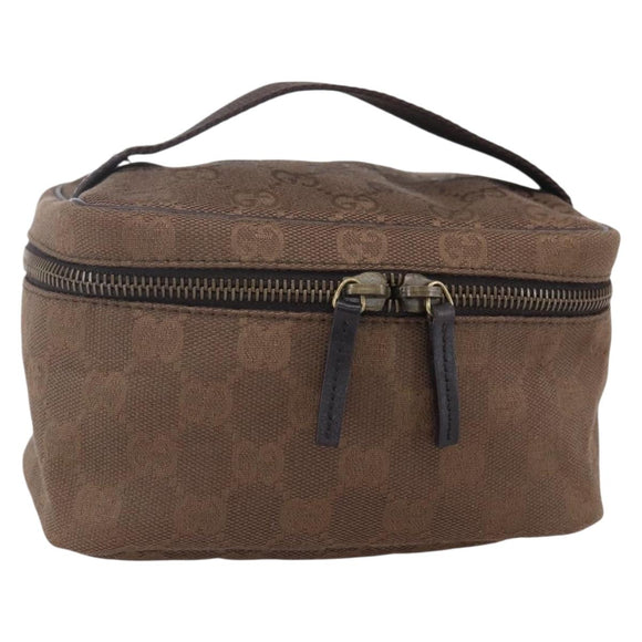 GUCCI GG Canvas Vanity Pouch Brown 106646 Auth am9547V