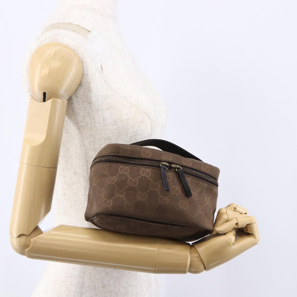 GUCCI GG Canvas Vanity Pouch Brown 106646 Auth am9547V
