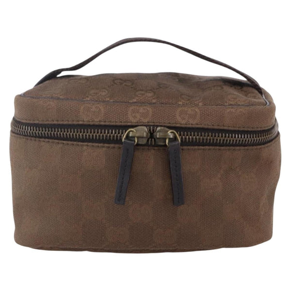 GUCCI GG Canvas Vanity Pouch Brown 106646 Auth am9547V
