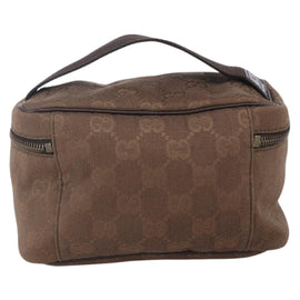 GUCCI GG Canvas Vanity Pouch Brown 106646 Auth am9547V - 0
