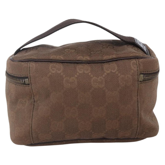 GUCCI GG Canvas Vanity Pouch Brown 106646 Auth am9547V