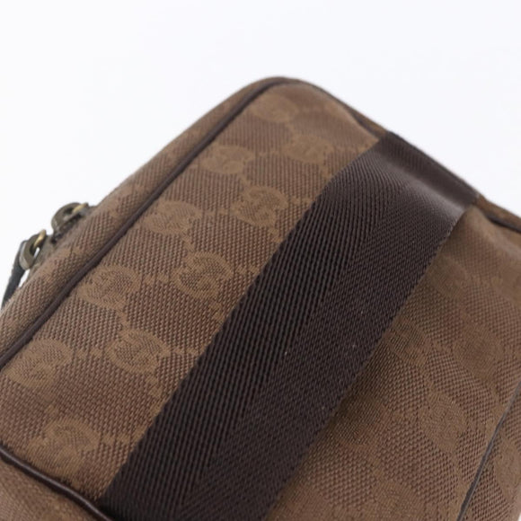 GUCCI GG Canvas Vanity Pouch Brown 106646 Auth am9547V