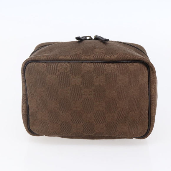 GUCCI GG Canvas Vanity Pouch Brown 106646 Auth am9547V