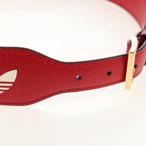 GUCCI Horsebit GUCCI × ADIDAS Belt Leather 40.6"" Red 625854 Auth am9549M