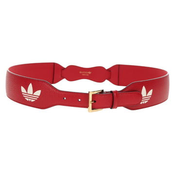 GUCCI Horsebit GUCCI × ADIDAS Belt Leather 40.6"" Red 625854 Auth am9549M - 0