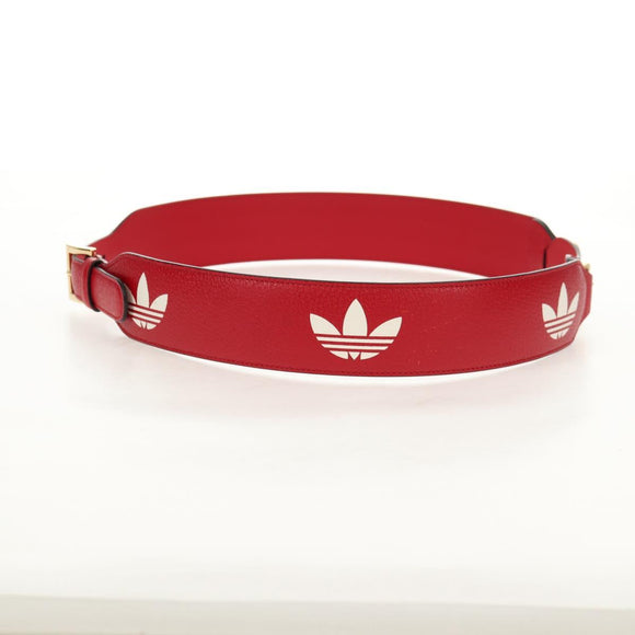 GUCCI Horsebit GUCCI × ADIDAS Belt Leather 40.6"" Red 625854 Auth am9549M