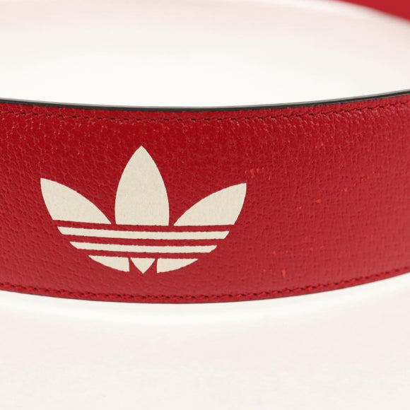 GUCCI Horsebit GUCCI × ADIDAS Belt Leather 40.6"" Red 625854 Auth am9549M