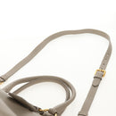 PRADA Tote Bag Leather 2way Beige Gold Auth am9550V-17