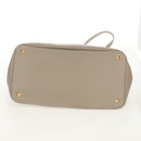 PRADA Tote Bag Leather 2way Beige Gold Auth am9550V-6