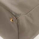PRADA Tote Bag Leather 2way Beige Gold Auth am9550V-19