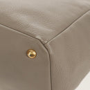 PRADA Tote Bag Leather 2way Beige Gold Auth am9550V-21