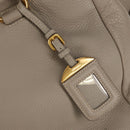 PRADA Tote Bag Leather 2way Beige Gold Auth am9550V-22