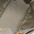 PRADA Tote Bag Leather 2way Beige Gold Auth am9550V-10