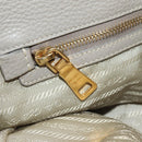 PRADA Tote Bag Leather 2way Beige Gold Auth am9550V-27
