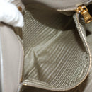 PRADA Tote Bag Leather 2way Beige Gold Auth am9550V-28