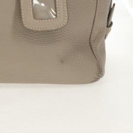 PRADA Tote Bag Leather 2way Beige Gold Auth am9550V - 0