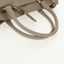 PRADA Tote Bag Leather 2way Beige Gold Auth am9550V-7