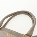 PRADA Tote Bag Leather 2way Beige Gold Auth am9550V-15