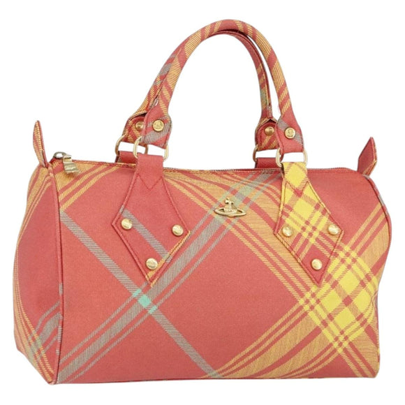 Vivienne Westwood Shukatatan Hand Bag PVC Red Gold Auth am9551