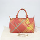 Vivienne Westwood Shukatatan Hand Bag PVC Red Gold Auth am9551-12
