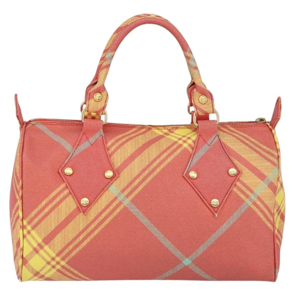 Vivienne Westwood Shukatatan Hand Bag PVC Red Gold Auth am9551