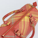 Vivienne Westwood Shukatatan Hand Bag PVC Red Gold Auth am9551-6