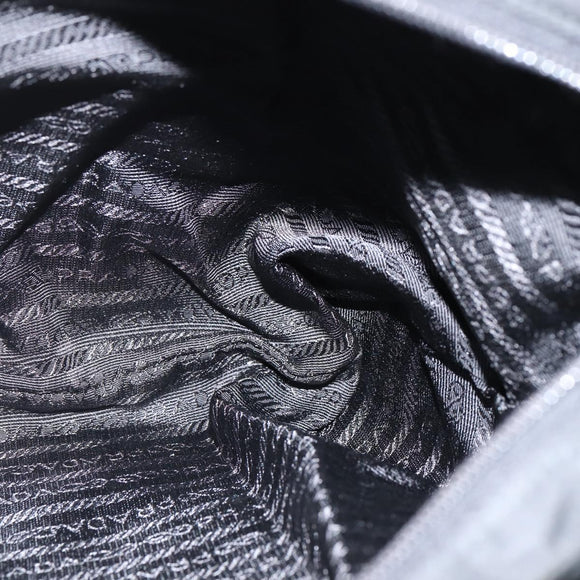PRADA Shoulder Bag Nylon Black Silver Auth am9553