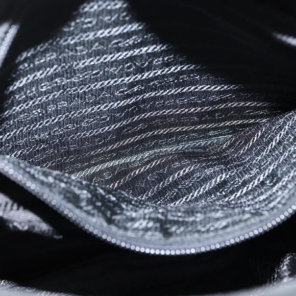 PRADA Shoulder Bag Nylon Black Silver Auth am9553