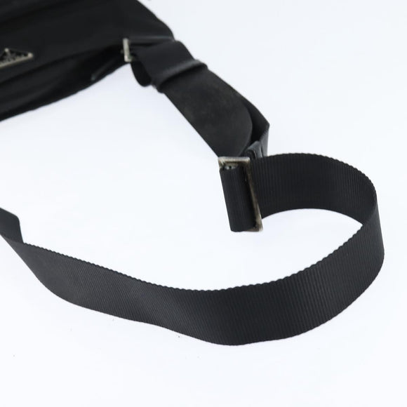 PRADA Shoulder Bag Nylon Black Silver Auth am9553
